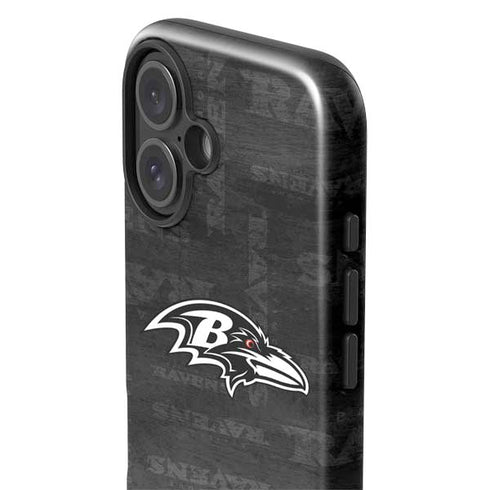 NFL Baltimore Ravens Black & White iPhone 16 Plus Impact Case